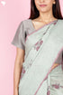 Kota Doria Saree In Block Print with Chikankari Embroidery